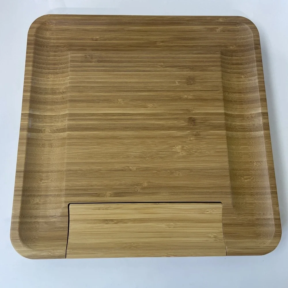 Heritage Products Charcuterie Board Bamboo 13in NEW Brown 4 Cheese Knives Drawer
